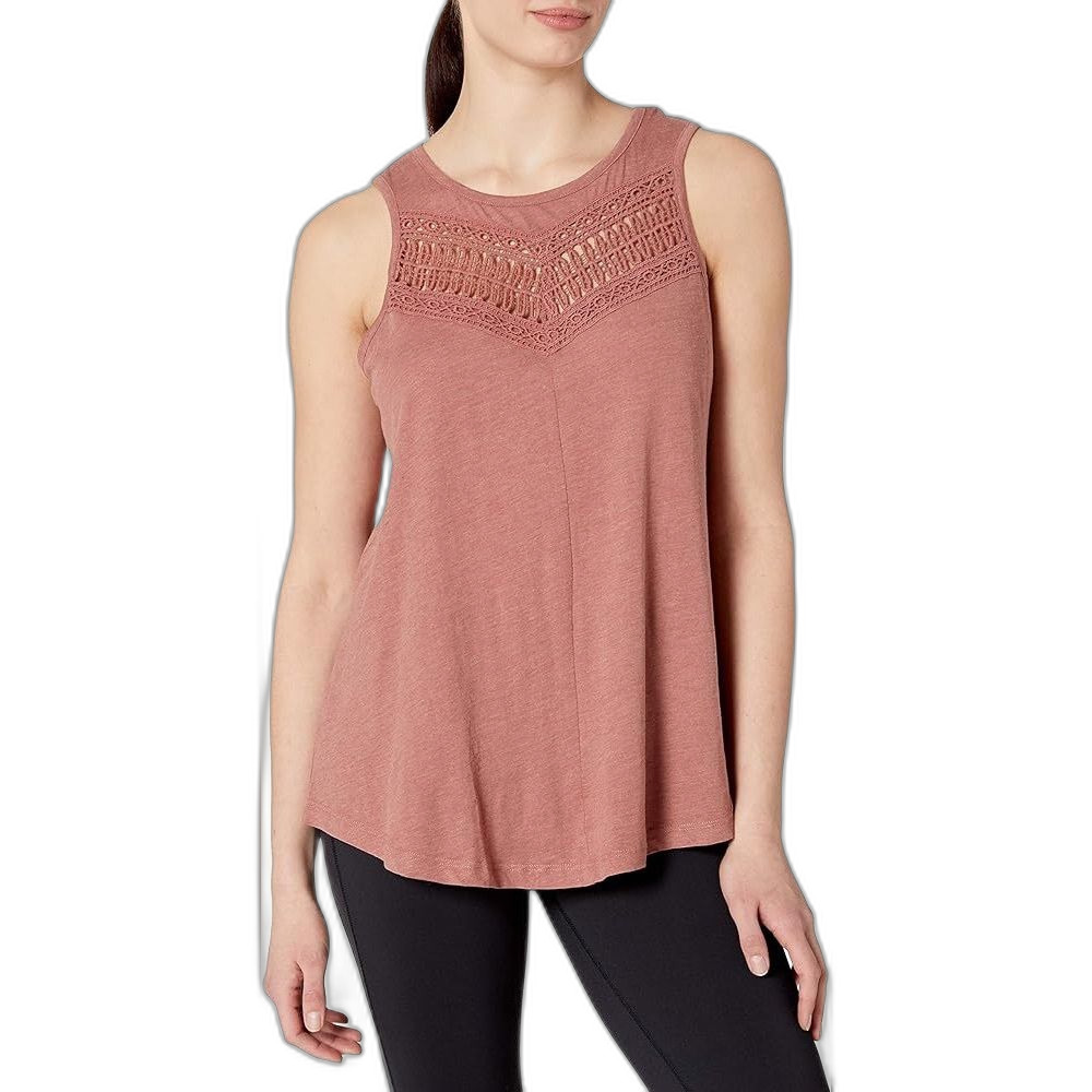 Prana women’s Petra crochet swing top mauve tank top Sz Medium
